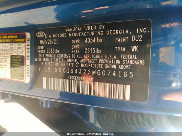 5XXG64J23MG074165 KIA K5 Gt-line
