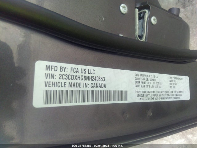 Dodge CHARGER GT 2022 2C3CDXHG8NH240853 Image 9