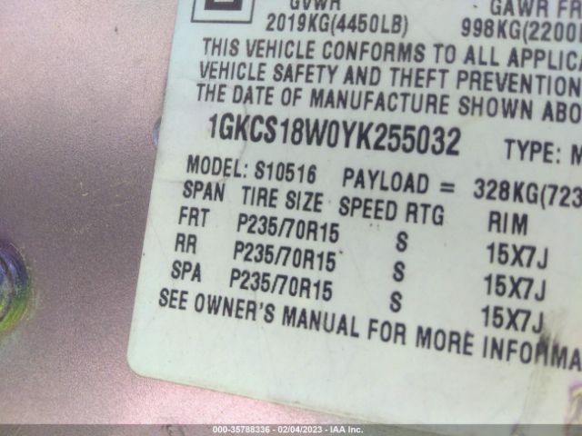 1GKCS18W0YK255032 GMC Jimmy