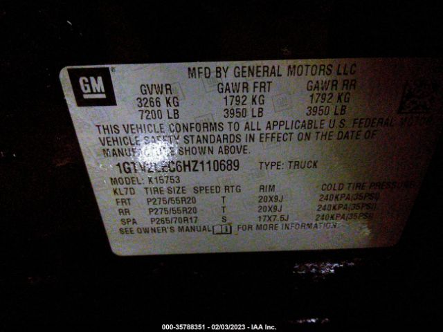 1GTV2LEC6HZ110689 GMC SIERRA 1500