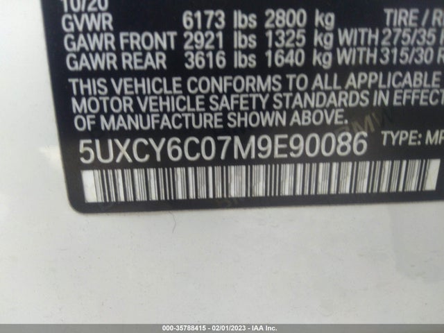 2021 BMW X6, VIN: 5UXCY6C07M9E90086