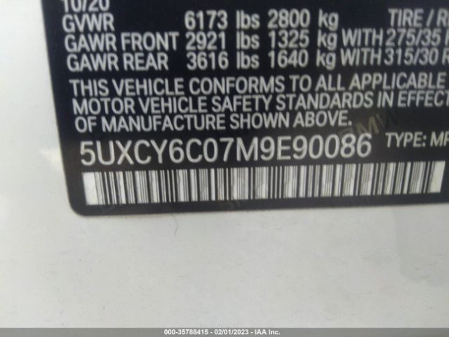 5UXCY6C07M9E90086 BMW X6 Xdrive40i