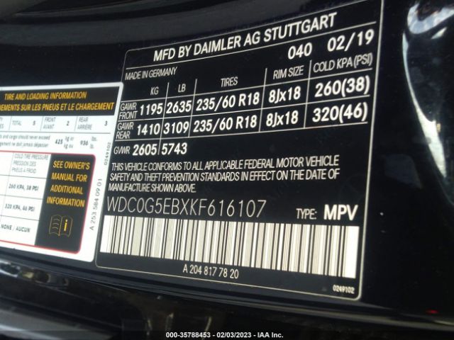 WDC0G5EBXKF616107 Mercedes-Benz Glc Glc 350e