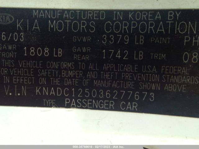 KNADC125036277673 KIA Rio