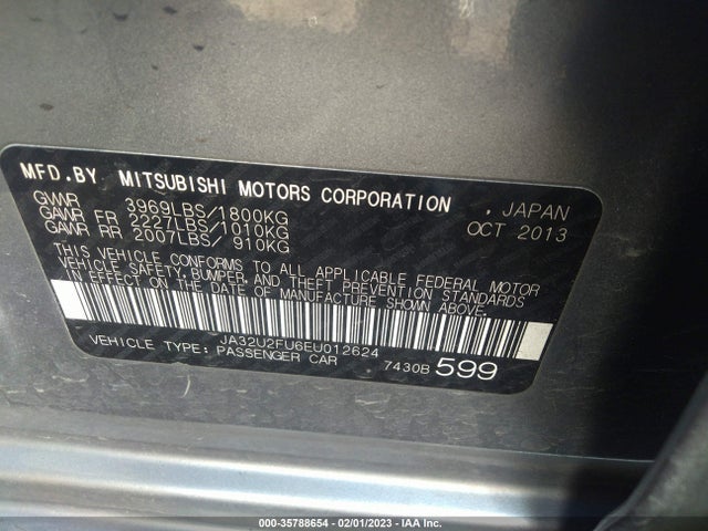 JA32U2FU6EU012624 Mitsubishi LANCER ES
