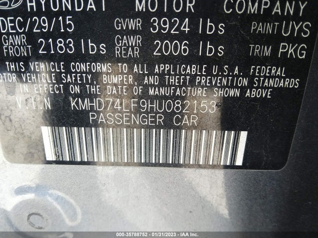 Hyundai ELANTRA SE 2017 KMHD74LF9HU082153 Image 10