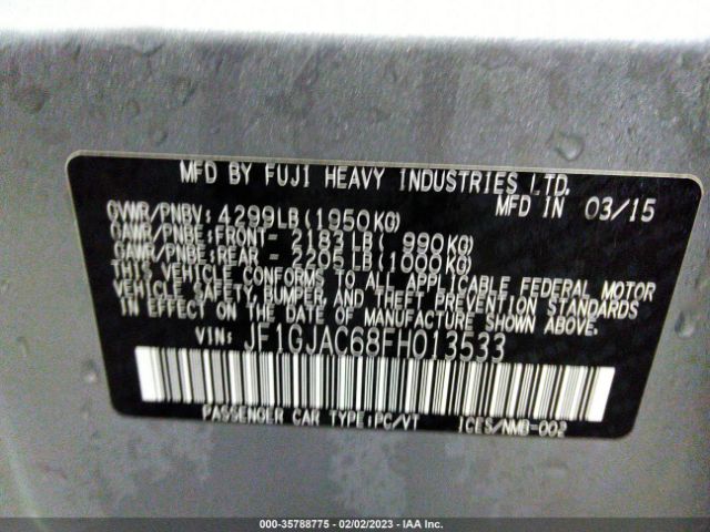 JF1GJAC68FH013533 Subaru Impreza Sedan Premium