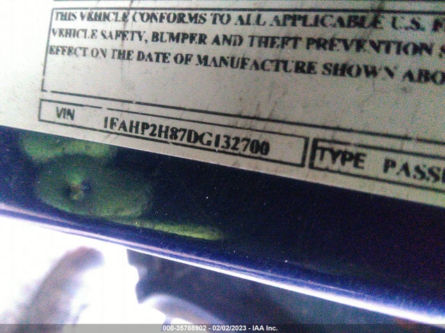 2013 Ford Taurus Sel მანქანა იყიდება აუქციონზე, vin: 1FAHP2H87DG132700, აუქციონის ნომერი: 35788902