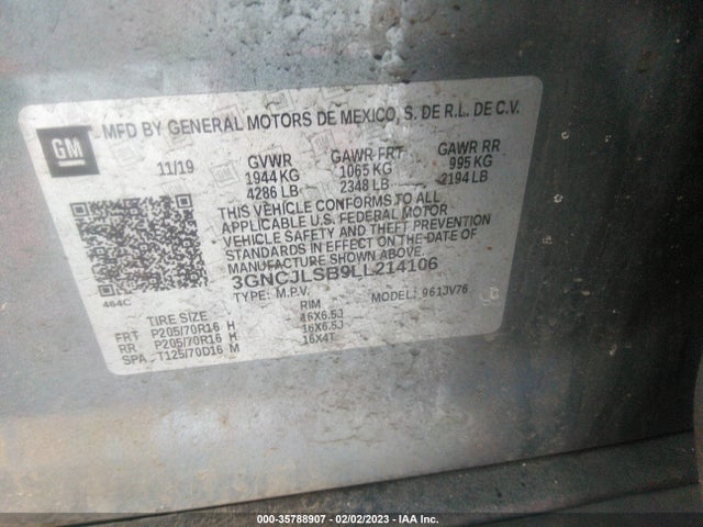 Chevrolet Trax Lt 2020 3GNCJLSB9LL214106 Image 10