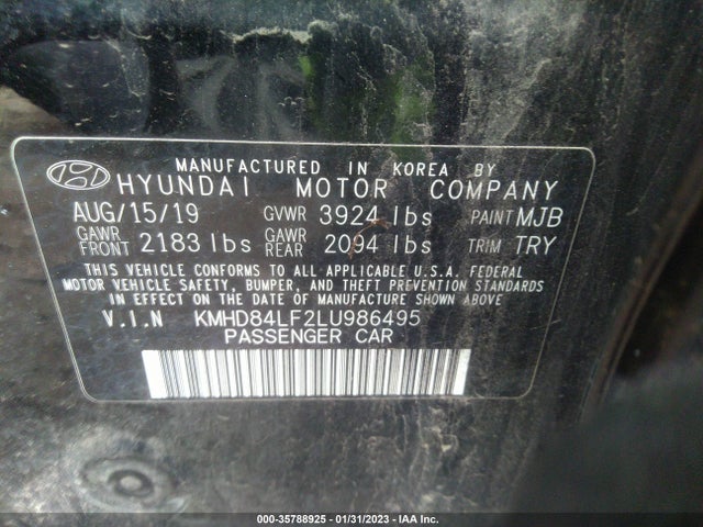 Hyundai ELANTRA SEL 2020 KMHD84LF2LU986495 Image 10
