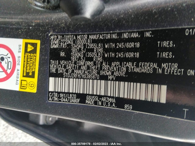 Toyota Highlander Xle 2017 5TDJZRFH7HS385870 Image 9