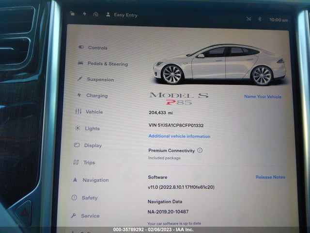 Tesla Model S Performance 2012 5YJSA1CP8CFP01332 Image 7