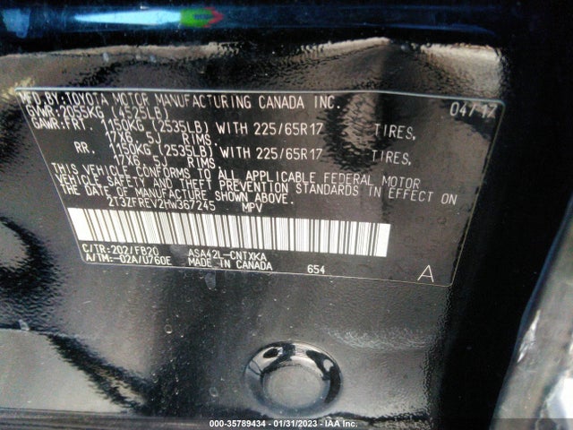 2017 Toyota RAV4, VIN: 2T3ZFREV2HW367245