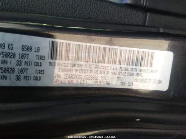 1C4RDHDG1JC329002 Dodge DURANGO GT