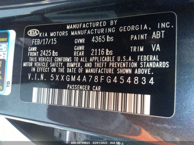 5XXGM4A78FG454834 KIA Optima Lx
