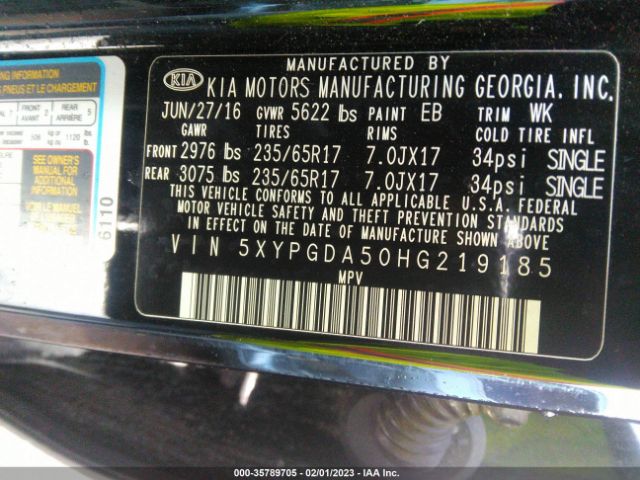5XYPGDA50HG219185 KIA Sorento Lx V6