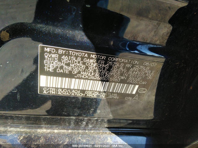 Lexus IS 250 2008 JTHCK262685015983 Image 10