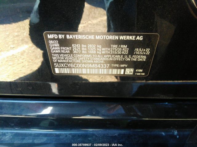 5UXCY6C00N9M84337 BMW X6 Xdrive40i