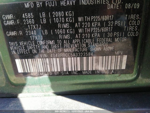 4S4BRBCC5A3323584 Subaru Outback All-weather