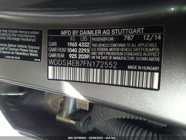WDDSJ4EB7FN172552 Mercedes-Benz Cla-class Cla 250