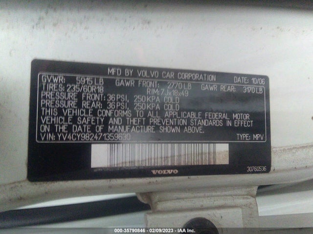 Volvo XC90 2007 YV4CY982471359630 Image 9