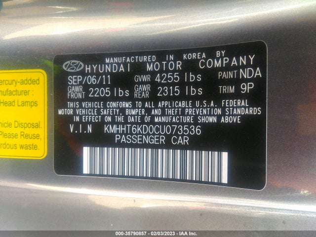 Hyundai Genesis Coupe 2.0t Premium 2012 KMHHT6KD0CU073536 Image 10