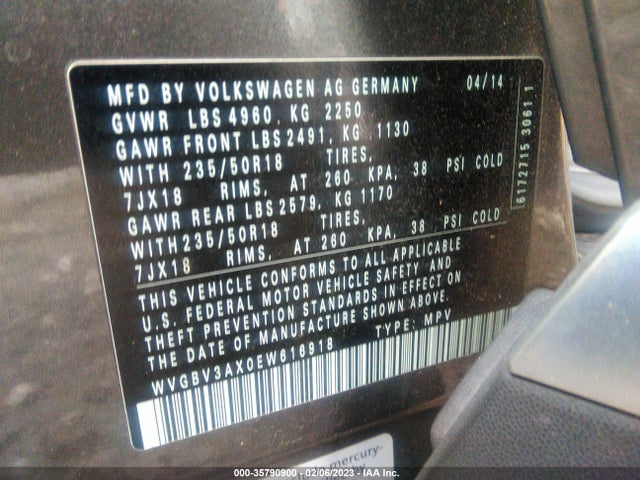 WVGBV3AX0EW616918 Volkswagen Tiguan Sel