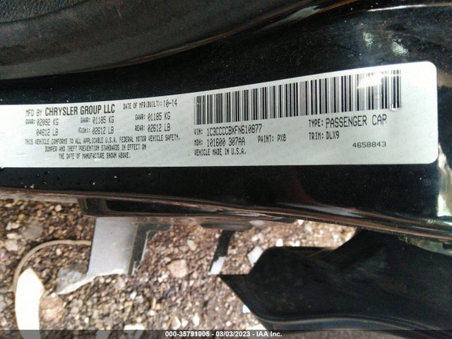 1C3CCCCBXFN610877 Chrysler 200 C