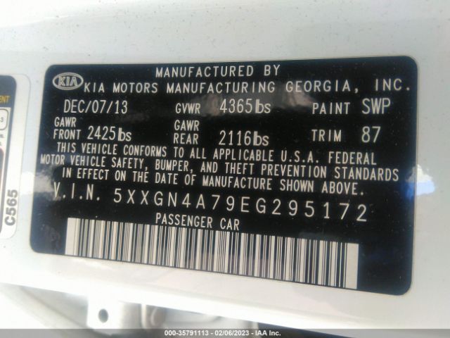 5XXGN4A79EG295172 KIA OPTIMA EX