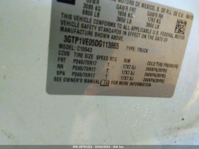 3GTP1VE05DG113865 GMC Sierra 1500 Sle