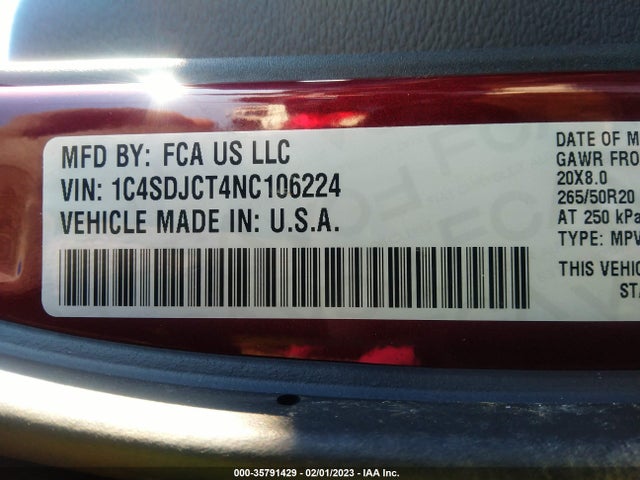 Dodge Durango R/t 2022 1C4SDJCT4NC106224 Image 9