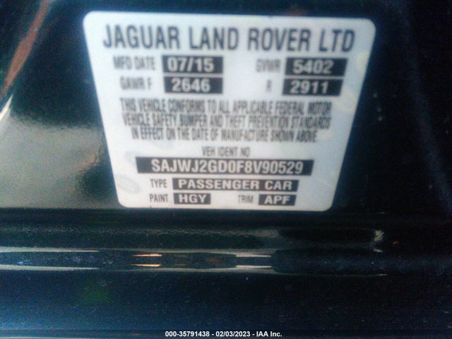 2015 Jaguar XJ, VIN: SAJWJ2GD0F8V90529