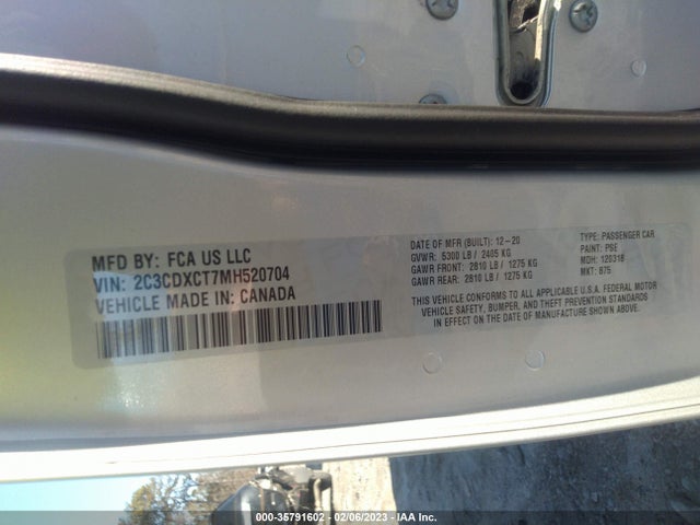 2021 Dodge Charger, VIN: 2C3CDXCT7MH520704