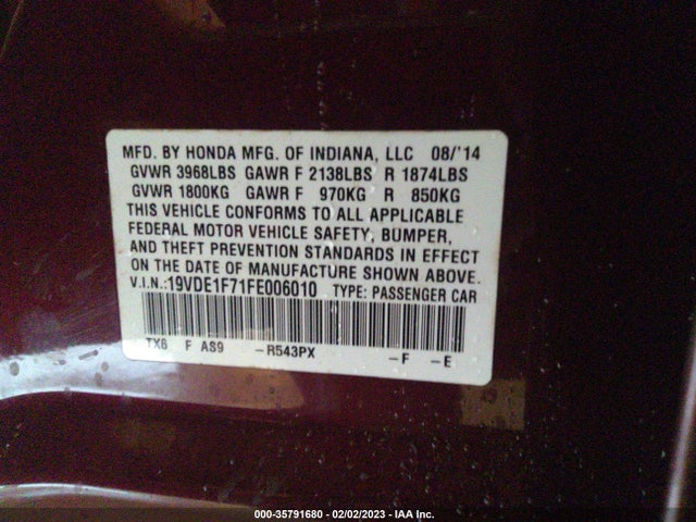 Acura ILX 2015 19VDE1F71FE006010 Image 9