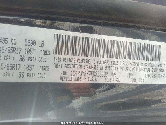 1C4PJMBX7KD329898 Jeep Cherokee Trailhawk
