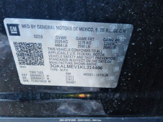 3GKALMEV1KL314466 GMC Terrain Sle
