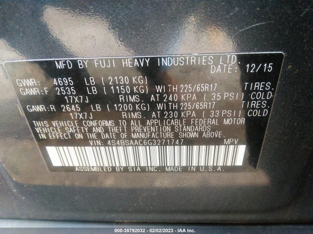 4S4BSAAC6G3271747 Subaru Outback 2.5i