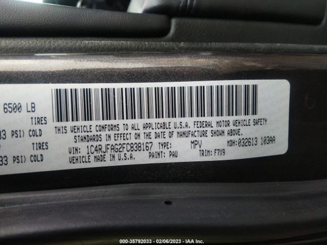 1C4RJFAG2FC838167 Jeep Grand Cherokee Laredo