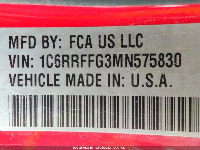 2021 Ram 1500, VIN: 1C6RRFFG3MN575830