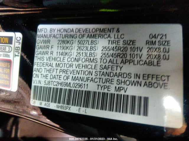 5J8TC2H69ML029611 Acura Rdx W/a-spec Package
