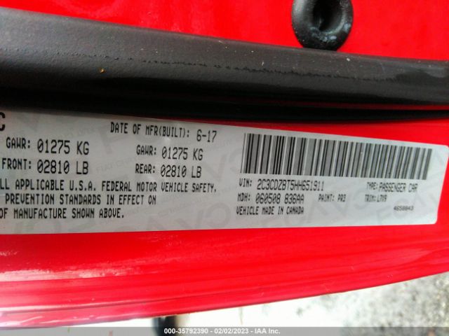 2C3CDZBT5HH651911 Dodge Challenger R/t
