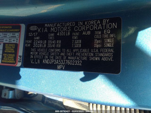 KNDJP3A53J7602332 KIA SOUL +