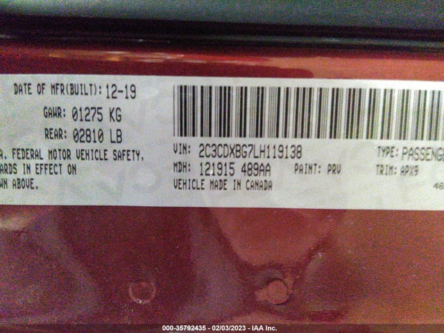 Dodge Charger Sxt 2020 2C3CDXBG7LH119138 Image 9