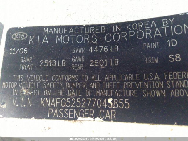 KNAFG525277045855 KIA Rondo Ex