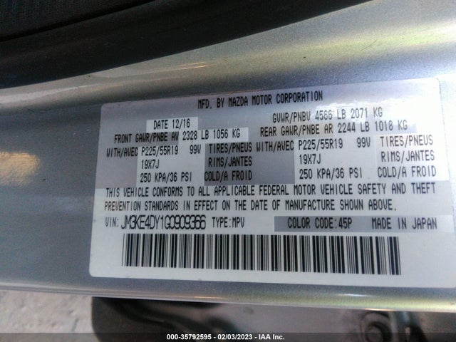 2016 Mazda CX-5, VIN: JM3KE4DY1G0909366