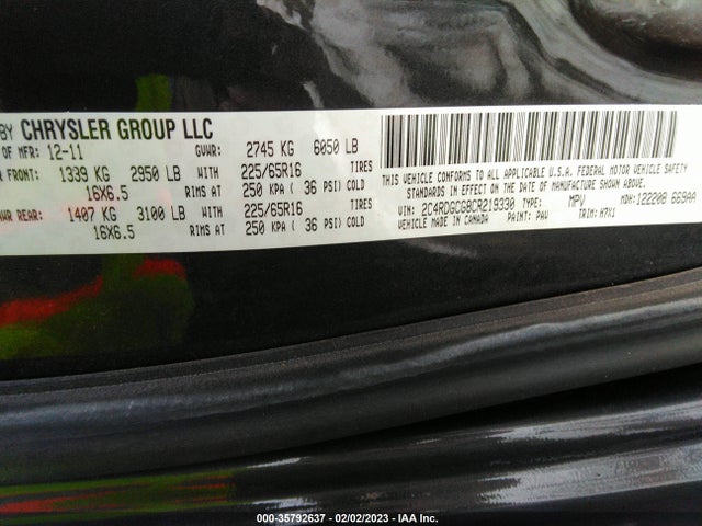 Dodge Grand Caravan Sxt 2012 2C4RDGCG8CR219330 Image 9