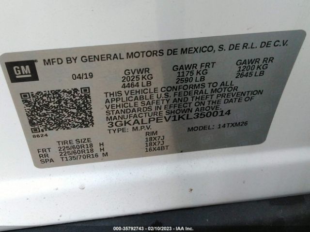 3GKALPEV1KL350014 GMC Terrain Slt