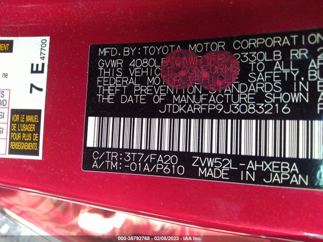 Toyota Prius Prime Plus/premium/advanced 2018 JTDKARFP9J3083216 Image 9