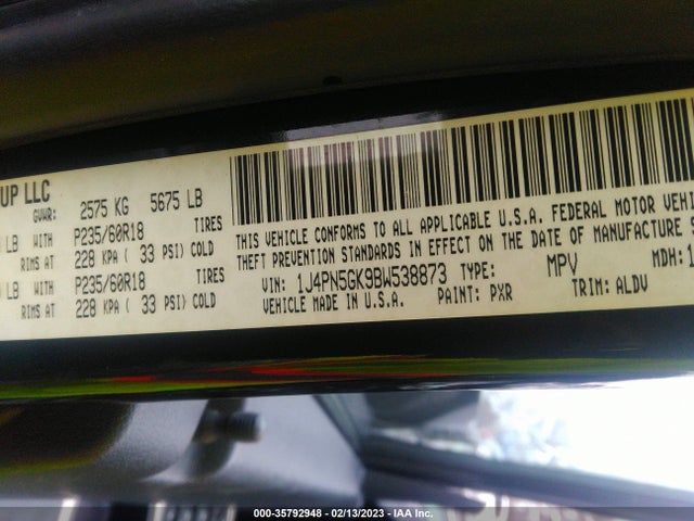 Jeep Liberty 2011 1J4PN5GK9BW538873 Image 9