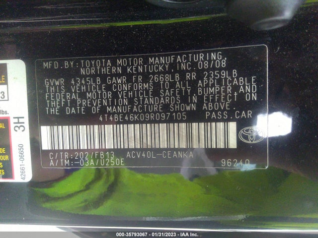 Toyota CAMRY 2009 4T4BE46K09R097105 Image 10